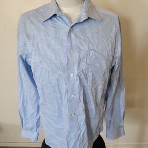 Tommy Bahama Blue Checkered Long Sleeve Button Down Shirt